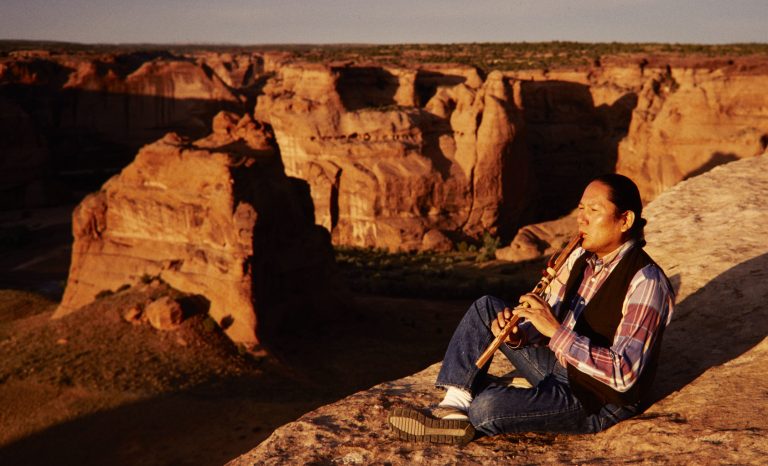 Native American Playing Flute
