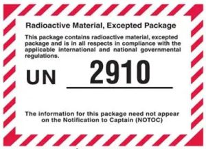 mail radioactive materials label